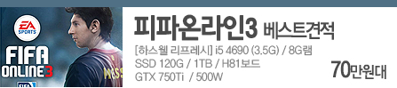 위쳐3 풀옵션용 견적 [하스웰 리프레시]i5 4690/8GB/SSD 120GB/1TB/H81/GTX750Ti/500W